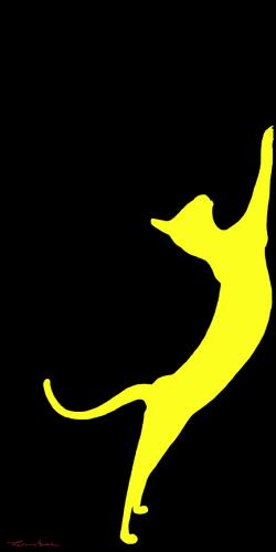 ORIENTAL Jaune Oriental cat Showroom - Inkjet on plexi, limited editions, numbered and signed. Wildlife painting Art and decoration. Click to select an image, organise your own set, order from the painter on line